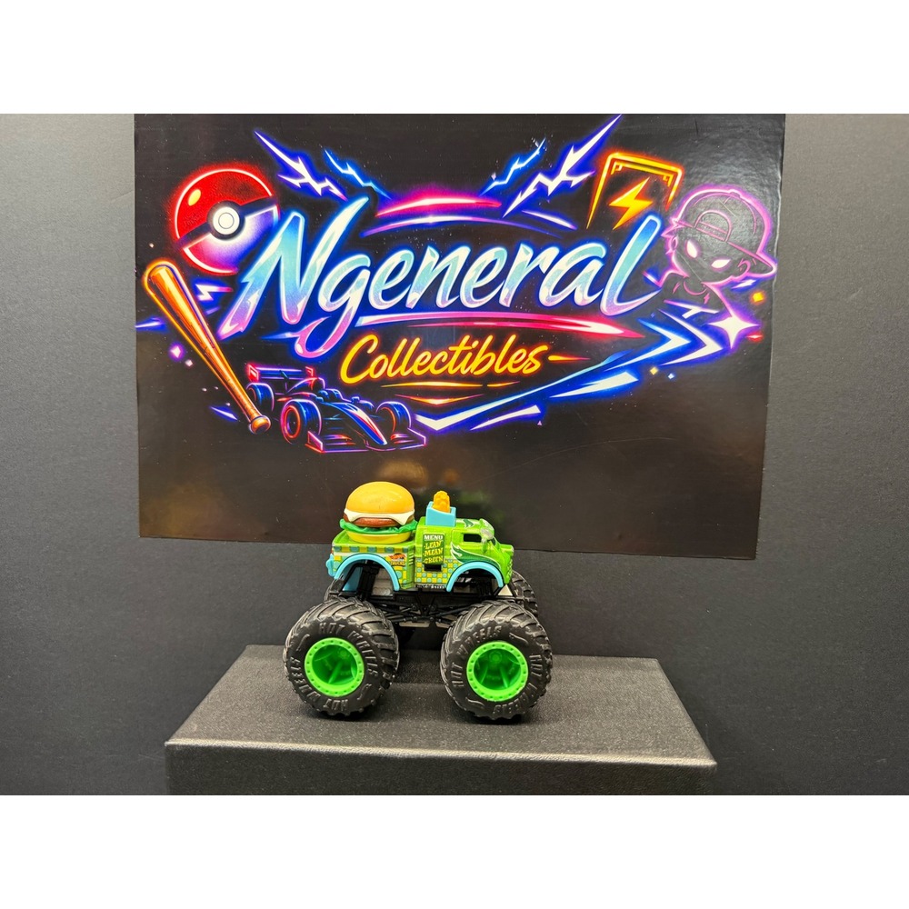 Hot Wheels Monster Trucks Buns of Steel Green Burger Food Truck 1:64 Diecast